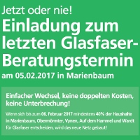 Einladung zur Glasfaserberatung